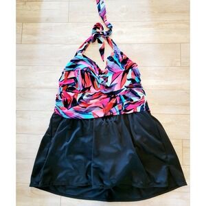 Catalina Suddenly Slim Women Plus Size 3X  22W- 24W Slimming Floral Swimsuit NEW